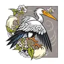 stork bird tattoo design idea