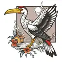 stork bird tattoo design idea