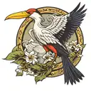 stork bird tattoo design idea