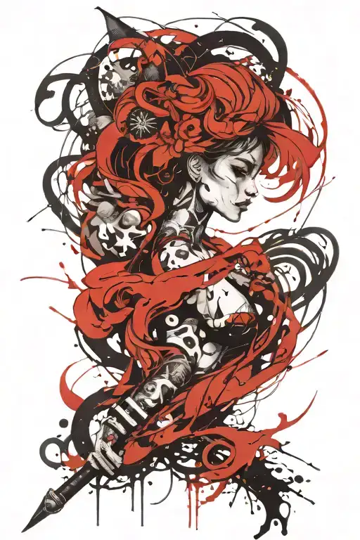 horny firekeeper tattoo design idea