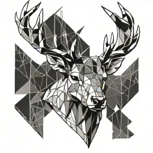 stag head tattoo design idea
