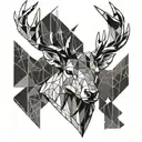 stag head tattoo design idea