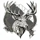 stag head tattoo design idea