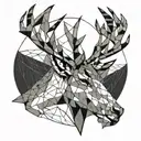 stag head tattoo design idea
