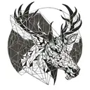 stag head tattoo design idea