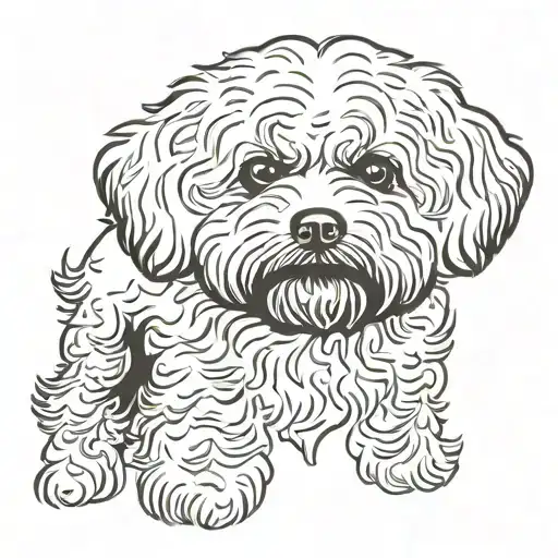 bichon frise dog silhouette tattoo design idea
