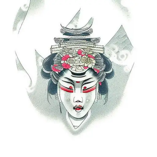 Beautiful Japanese Geisha Girl Flowers Tattoo Stock Illustration 2169068635  | Shutterstock