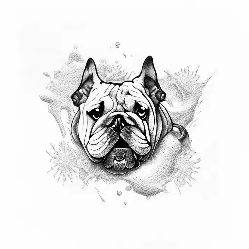candy, freeze, bulldog tattoo design idea