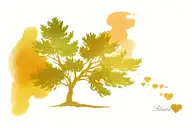 Lebanese cedar tree with heartbeat going through it tattoo design idea
