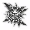 Basic outline of sun tattoo design idea