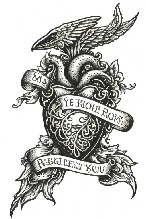 heart with words " May your neighbors respect you, trouble neglect you, angels protect you, and Heave accept you "  tattoo design idea