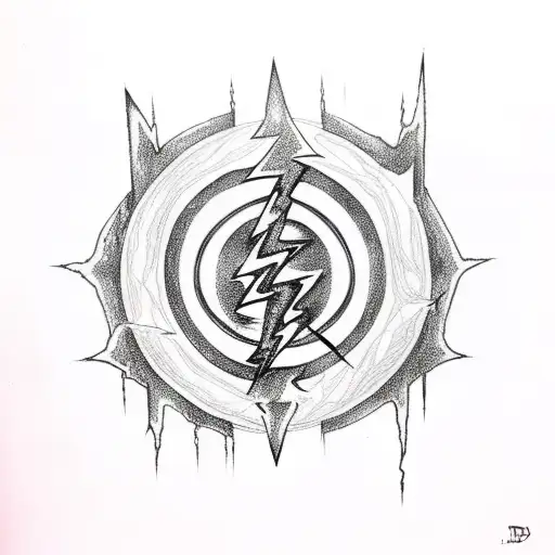 grateful dead lightning bolt tattoo design idea
