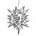 13 point lightning bolt tattoo design idea