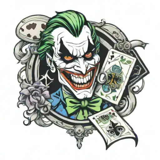 joker cards logo tattoo design idea