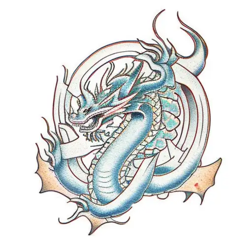 neo traditional dragon tattoo design idea