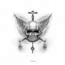 Corvette with rosary  "diddy" tattoo design idea