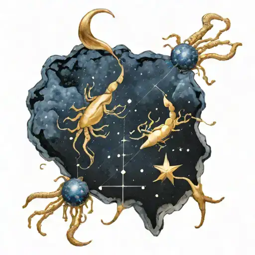 cancer and Virgo constellation tattoo design idea