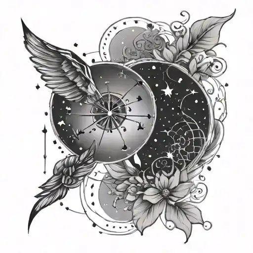 cancer and Virgo constellation tattoo design idea