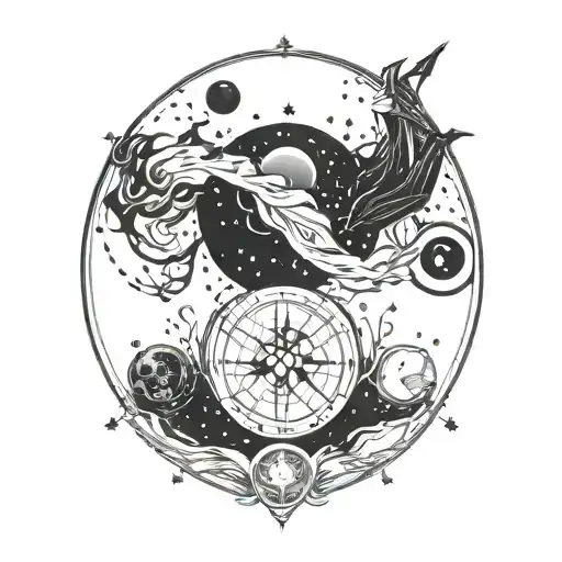 cancer and Virgo constellation tattoo design idea