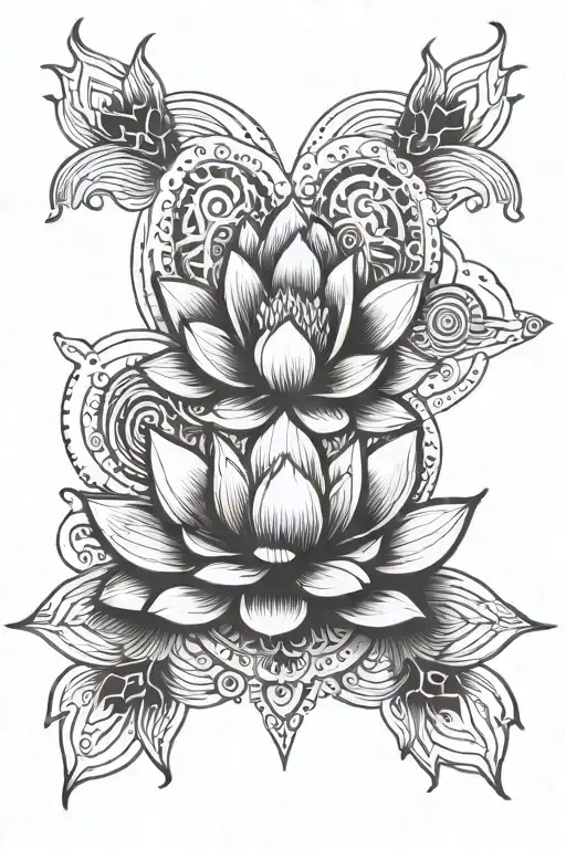 lotus flower and chakras / energy centers tattoo design idea