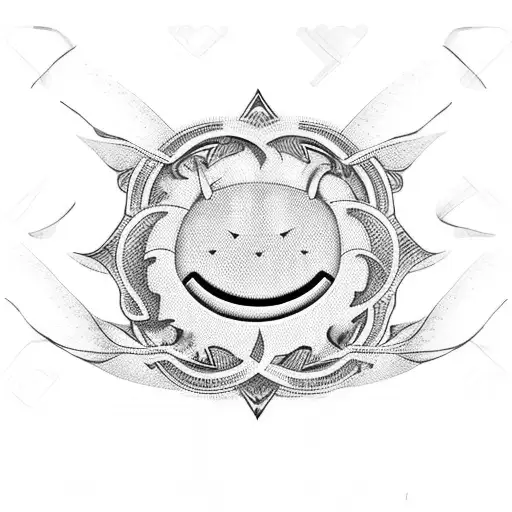 green ribbon ; bipolar smile frown face.  tattoo design idea