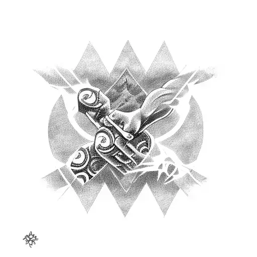 arm wrapped in shadow jutsu tattoo design idea