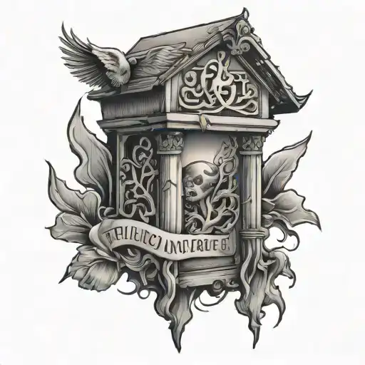 a Bible feeding love and life into a broken home  tattoo design idea