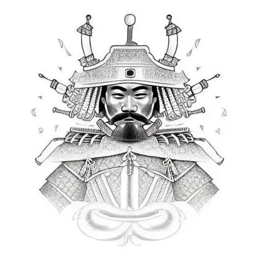 Spanish conquistador with armor tattoo design idea