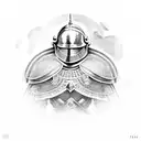 Spanish conquistador with armor tattoo design idea
