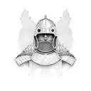 Spanish conquistador with armor tattoo design idea