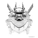 Spanish conquistador with armor tattoo design idea