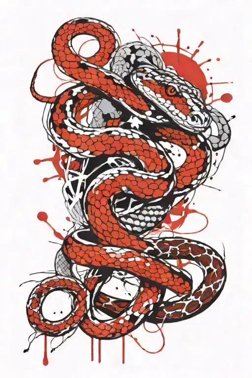 snake, jealousy and aggression tattoo design idea