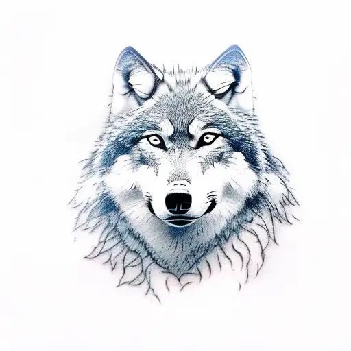 Wolf on tricep and honeymoon on forearm tattoo design idea