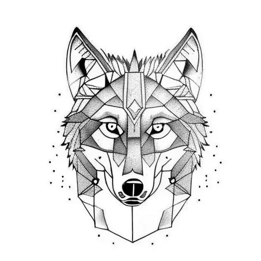 Wolf on tricep and honeymoon on forearm tattoo design idea