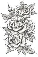 black and white roses blooming tattoo design idea