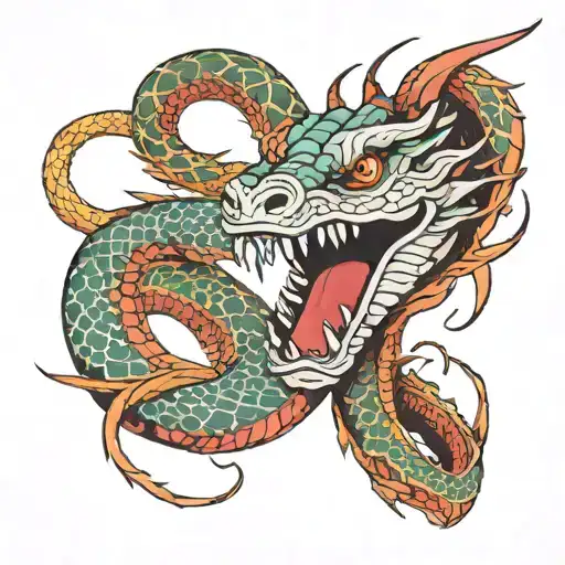 serpent dragon eating its tail in the shape of an infinity symbol tattoo design idea
