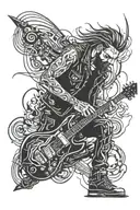 overthinker, biker, adrenaline junkie, music, electric guitar  tattoo design idea