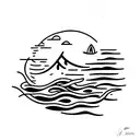 ocean theme tattoo design idea