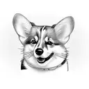 two corgis and a cat  tattoo design idea
