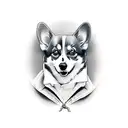 two corgis and a cat  tattoo design idea