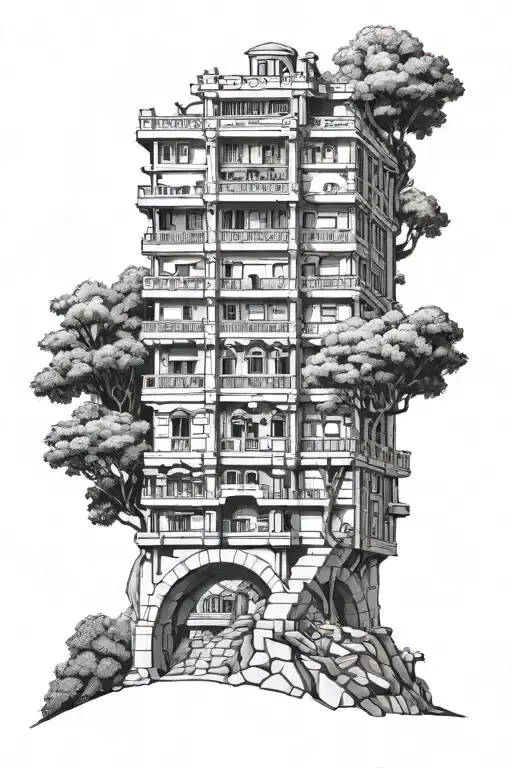 Torres de Parque el Central in Caracas Venezuela whit the Avila behind tattoo design idea