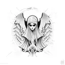 throne angel  tattoo design idea
