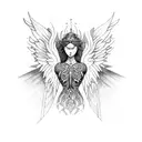 throne angel  tattoo design idea