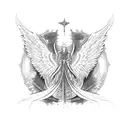 throne angel  tattoo design idea