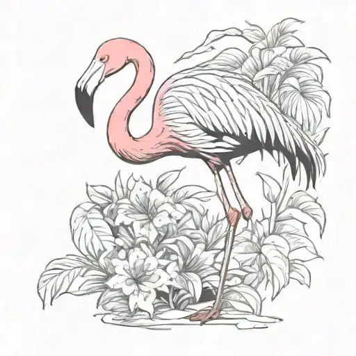 Flamingo tattoo design idea