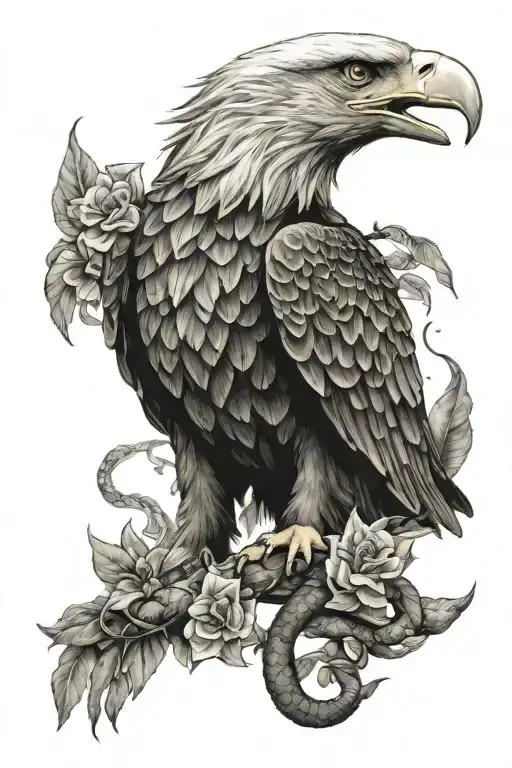 eagle and snake tattoo design idea