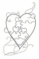 HEART-SHAPED PUZZLE PIECE FOR COUPLE tattoo design idea