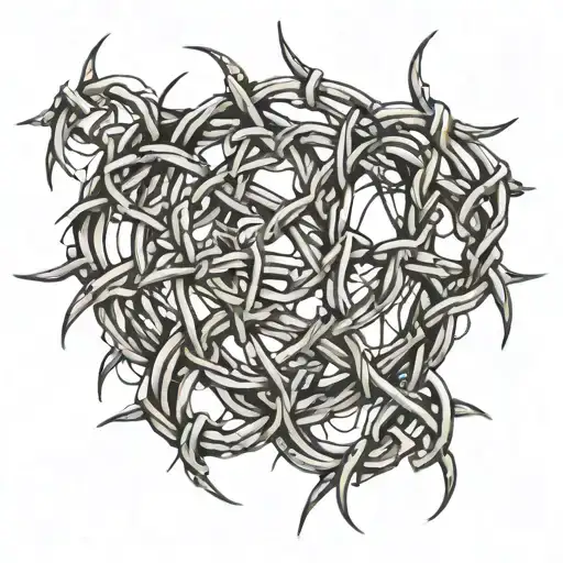 A pattern of barbed wire; reminder of dangerous times  tattoo design idea