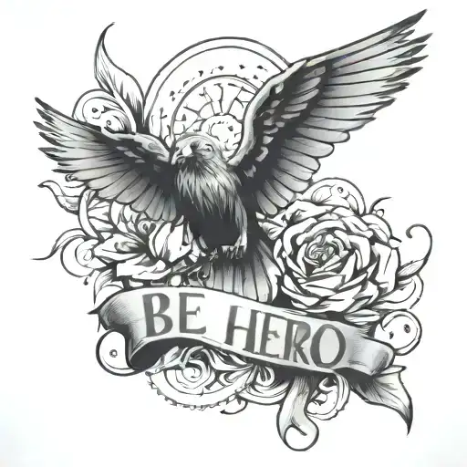 be your hero  tattoo design idea