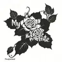 Begonia and Text "My Favorite Auntie"  tattoo design idea